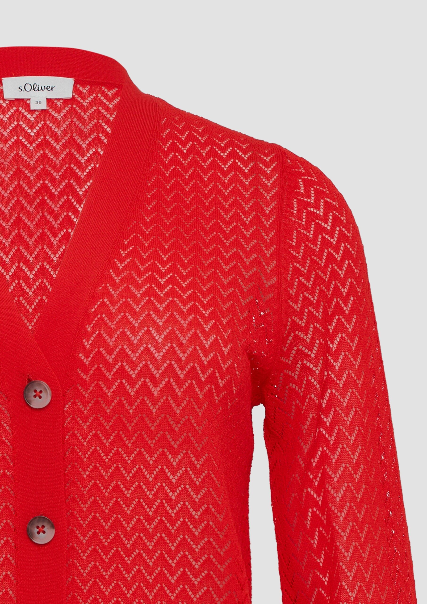 Ajour-Strickjacke aus Viskosemix