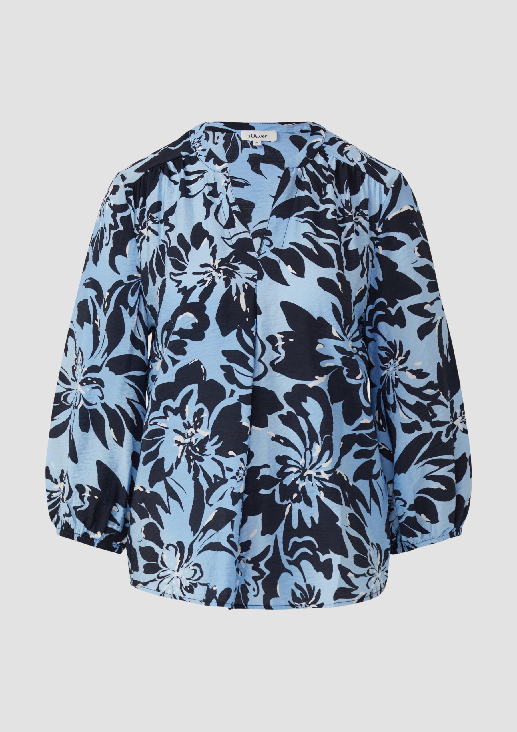 Viskosemix-Bluse im Relaxed Fit mit Raffung