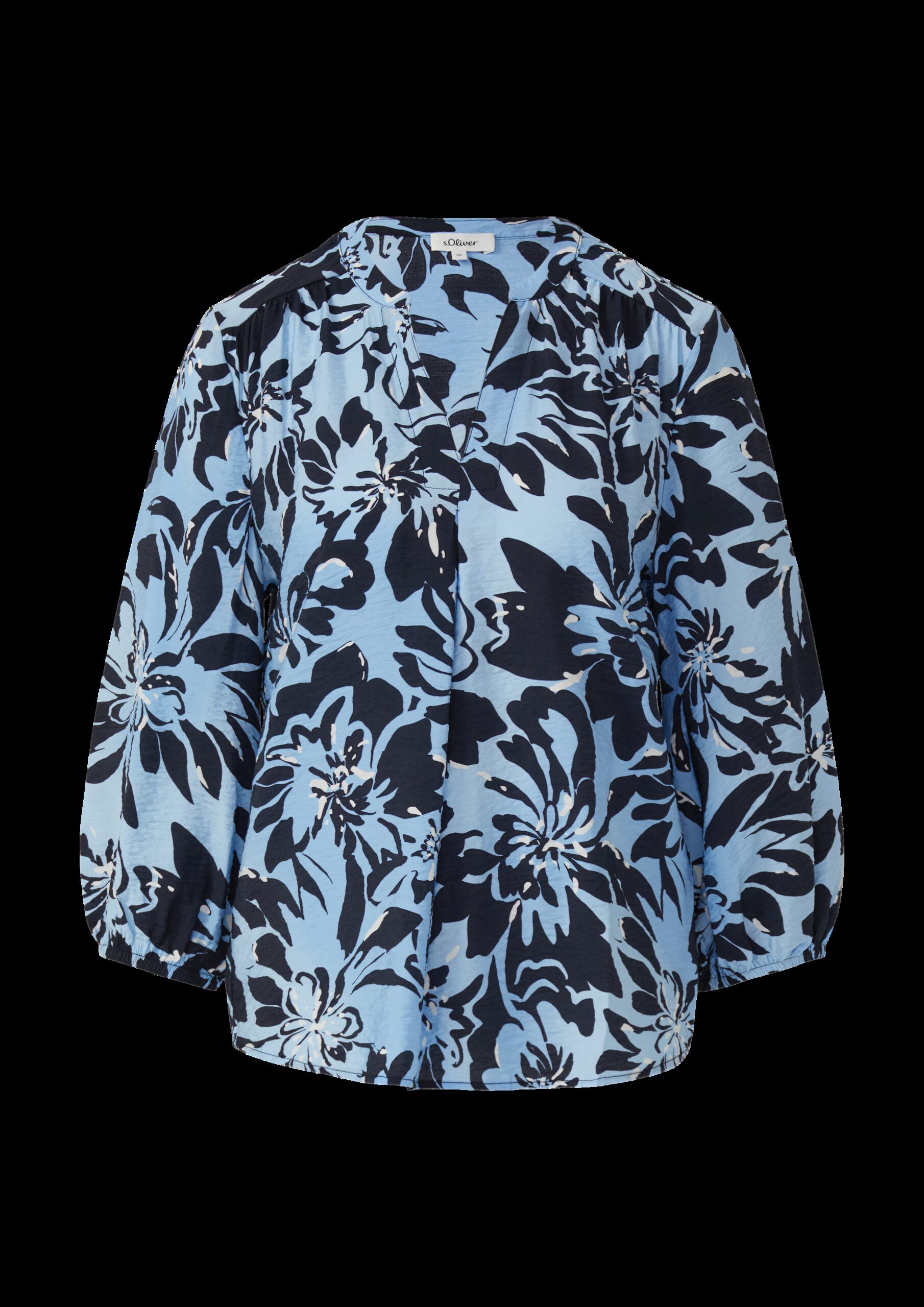 Viskosemix-Bluse im Relaxed Fit mit Raffung