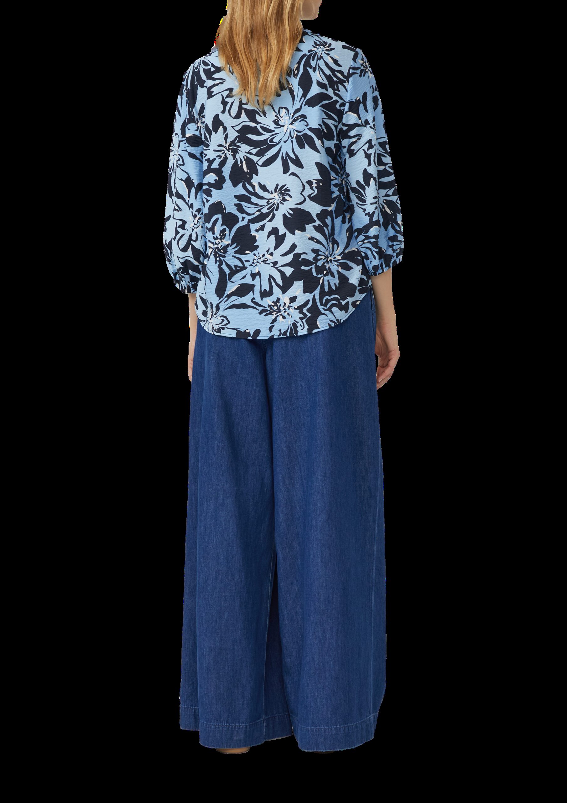 Viskosemix-Bluse im Relaxed Fit mit Raffung