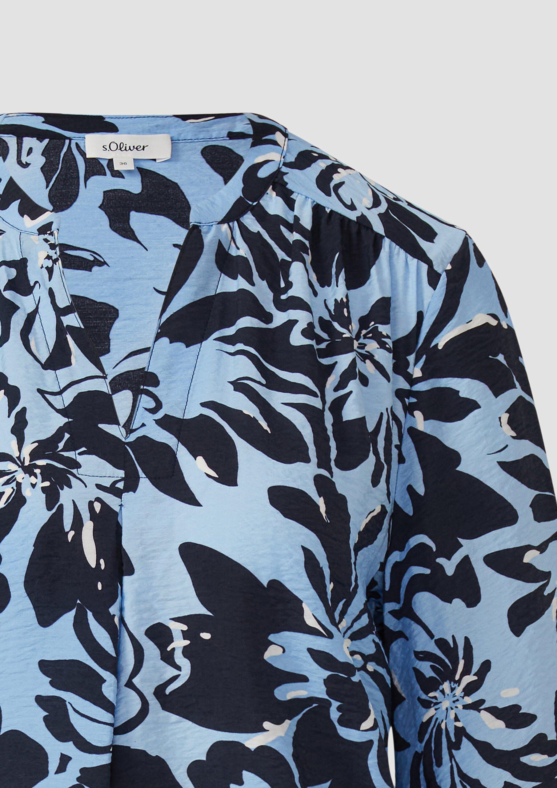 Viskosemix-Bluse im Relaxed Fit mit Raffung