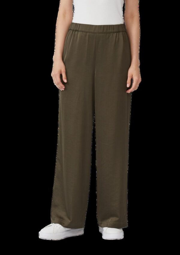 Satinhose mit Wide Leg und Elastikbund