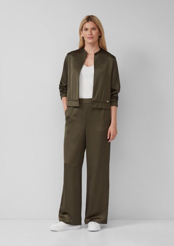 Satinhose mit Wide Leg und Elastikbund