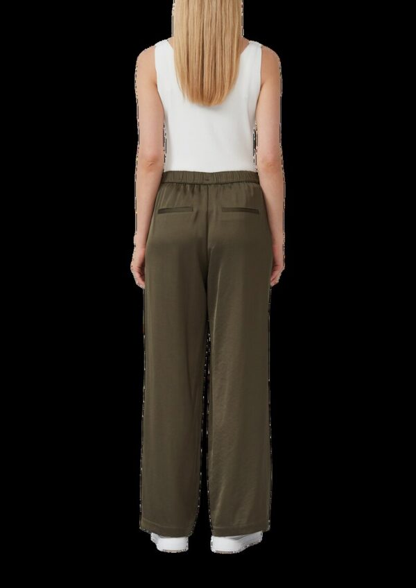 Satinhose mit Wide Leg und Elastikbund