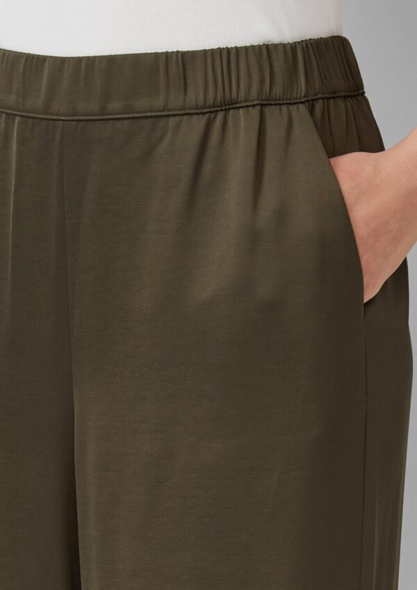 Satinhose mit Wide Leg und Elastikbund