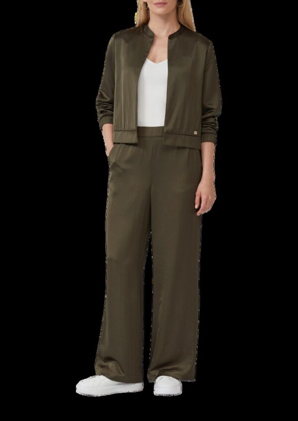 Satinhose mit Wide Leg und Elastikbund