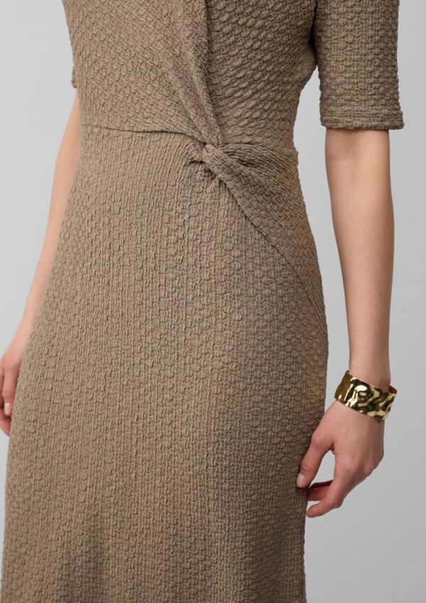 Strukturiertes Jersey-Etuikleid mit Knotendetail