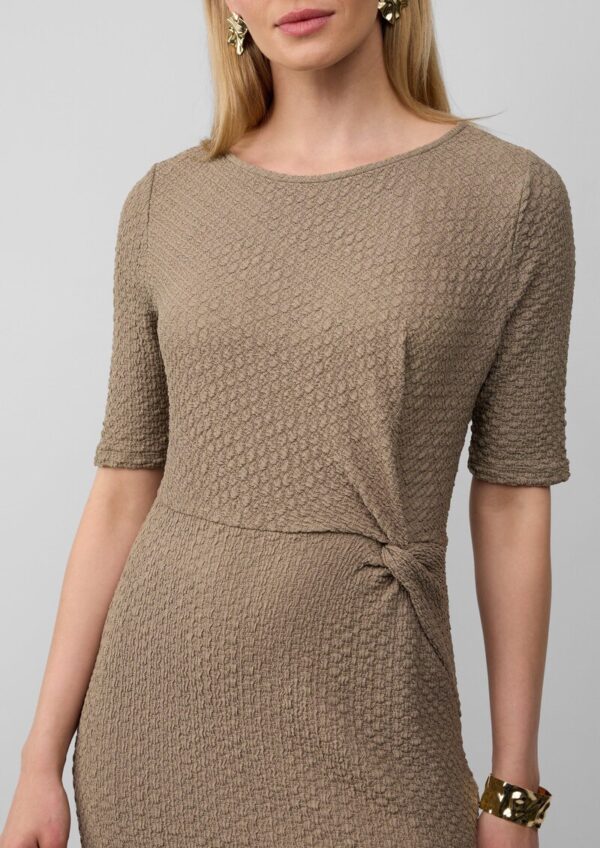 Strukturiertes Jersey-Etuikleid mit Knotendetail