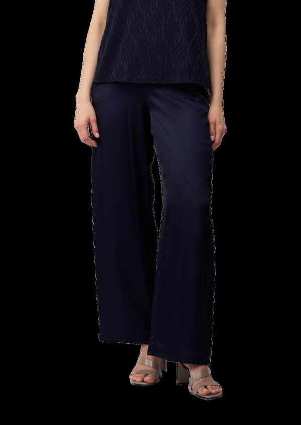 Wide-Leg-Hose aus Satin mit Elastikbund