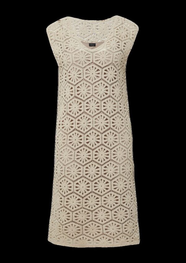 Kleid aus Häkelspitze mit V-Ausschnitt und Unterkleid