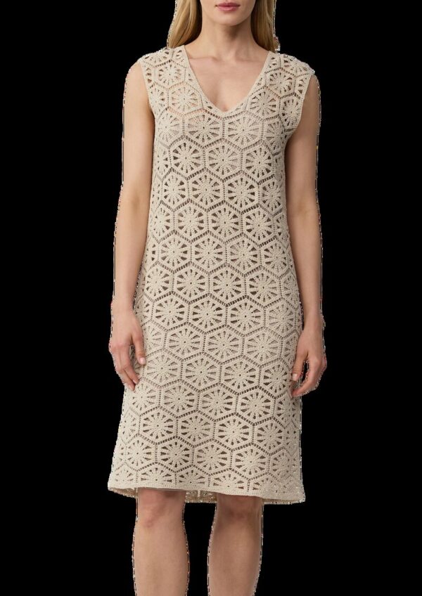 Kleid aus Häkelspitze mit V-Ausschnitt und Unterkleid