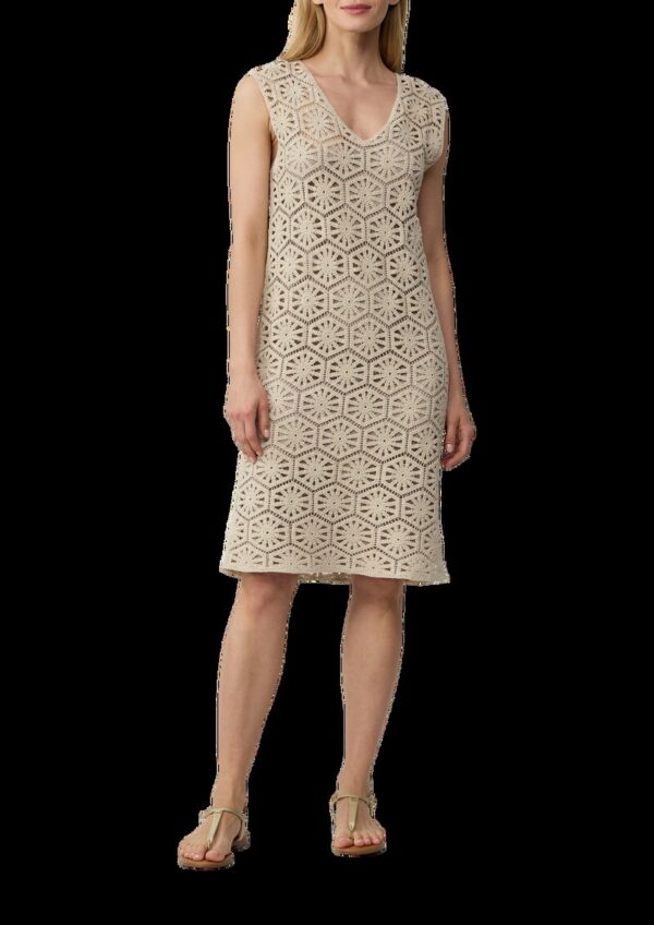 Kleid aus Häkelspitze mit V-Ausschnitt und Unterkleid