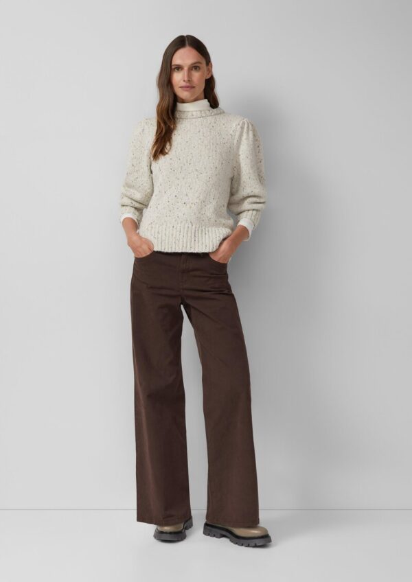 Strickpullover mit Puffärmeln aus Baumwollmix