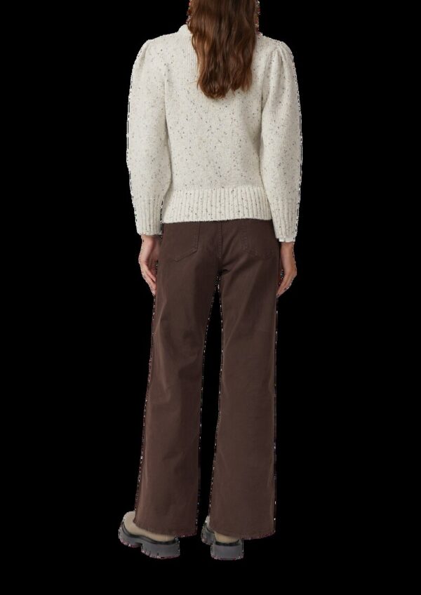 Strickpullover mit Puffärmeln aus Baumwollmix