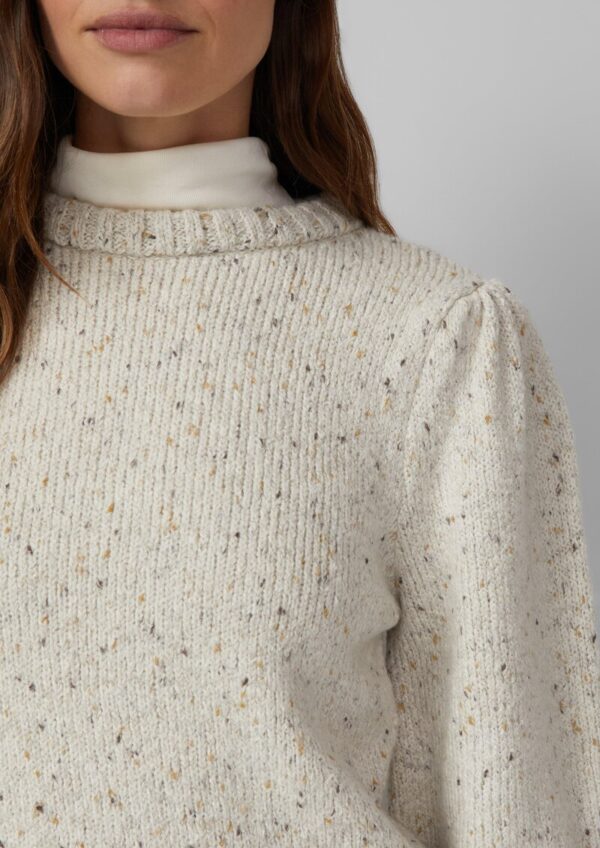 Strickpullover mit Puffärmeln aus Baumwollmix