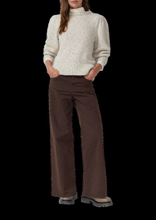 Strickpullover mit Puffärmeln aus Baumwollmix