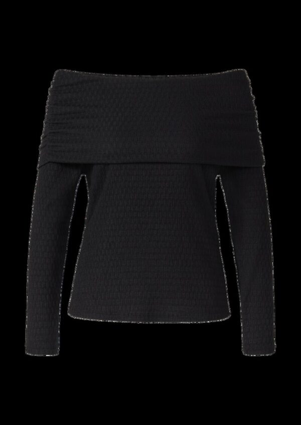 Strukturiertes Off-Shoulder-Shirt im Slim Fit