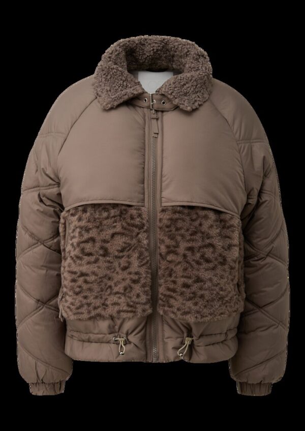 Wattierte Jacke im Materialmix