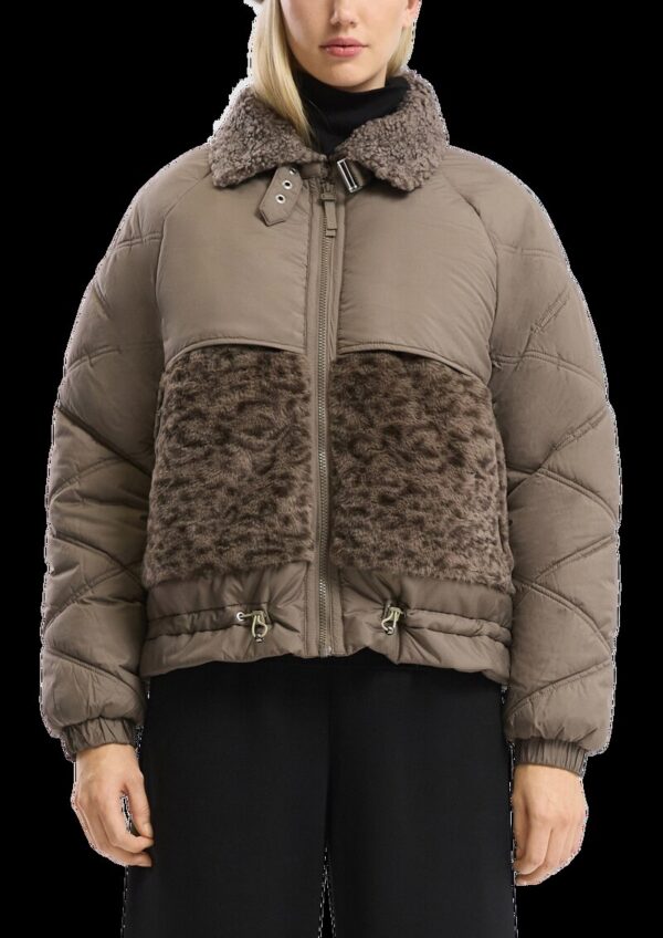 Wattierte Jacke im Materialmix