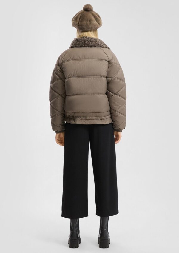 Wattierte Jacke im Materialmix