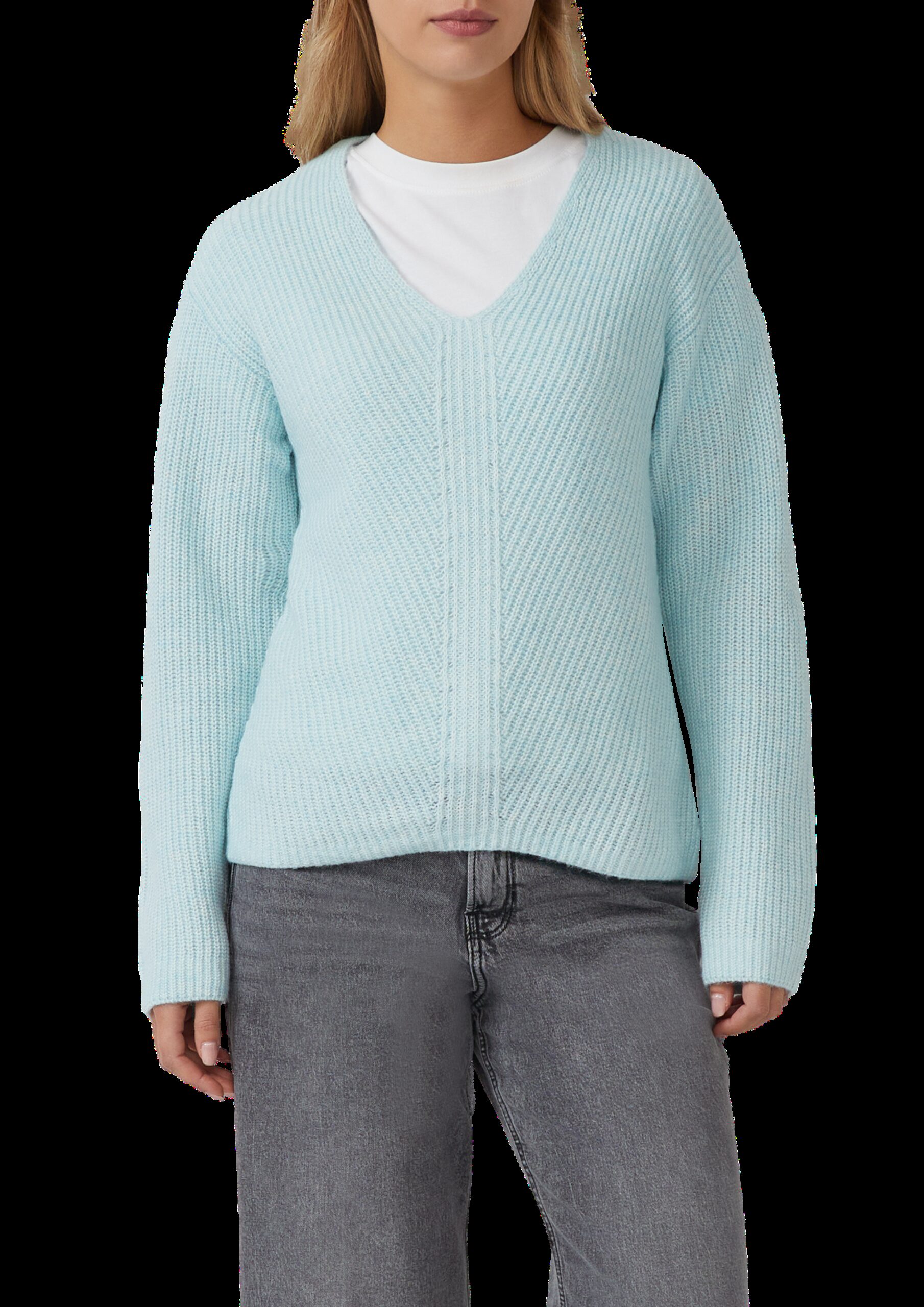 Weicher Strickpullover im Relaxed Fit mit V-Ausschnitt
