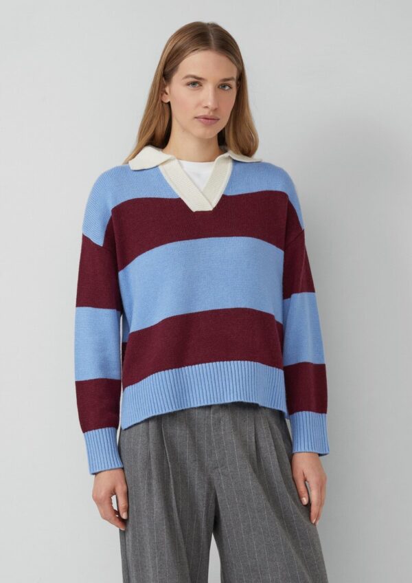 Strickpullover aus Viskosemix mit Kragen