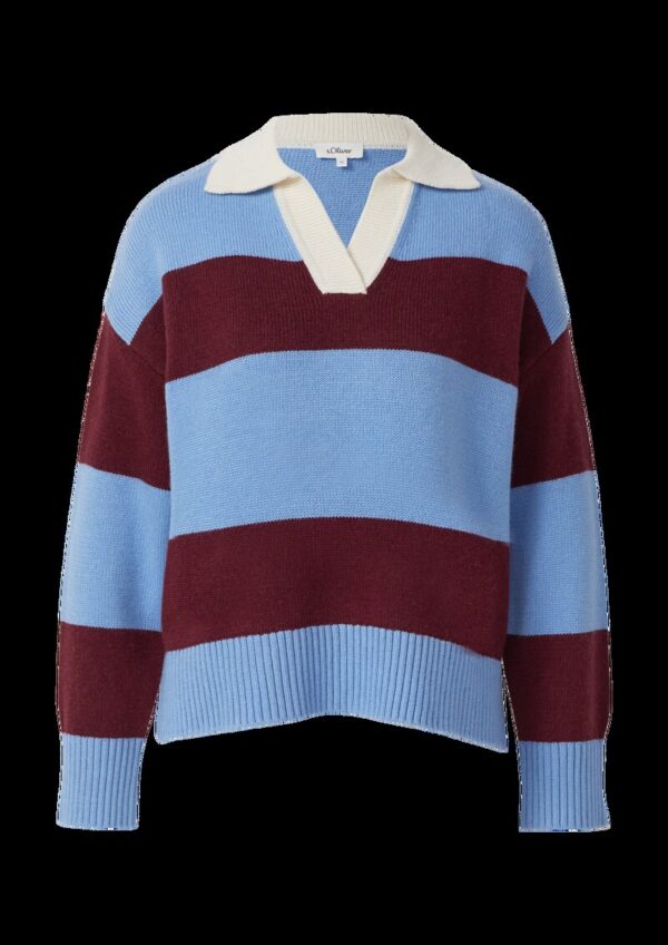 Strickpullover aus Viskosemix mit Kragen