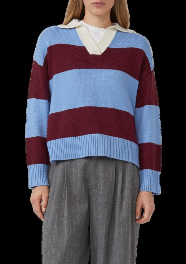 Strickpullover aus Viskosemix mit Kragen