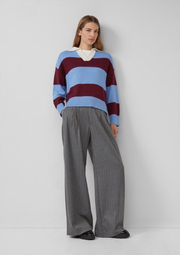 Strickpullover aus Viskosemix mit Kragen