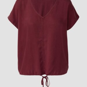 Ärmellose Bluse aus Lyocell mit Tunnelzug am Saum