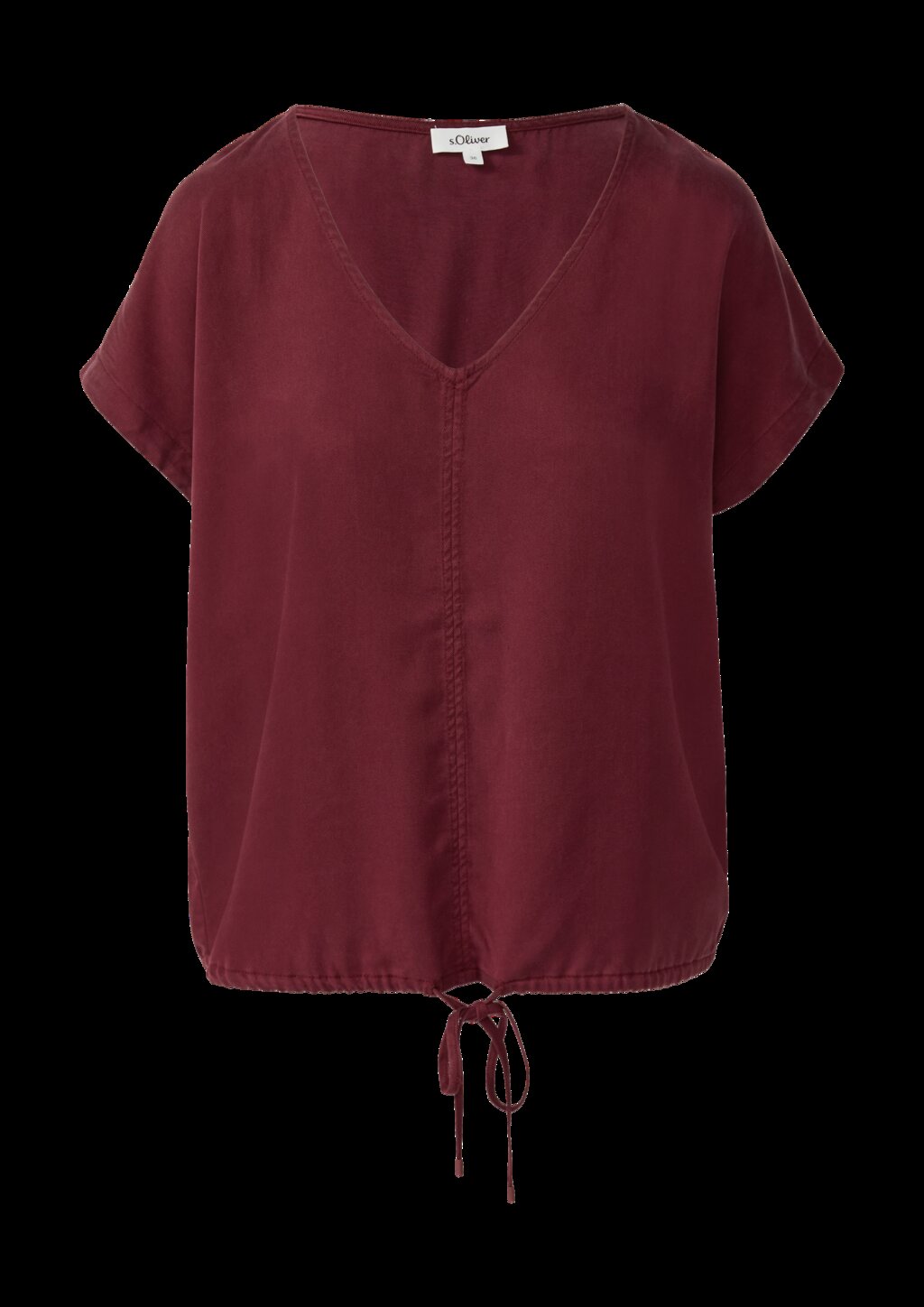 Ärmellose Bluse aus Lyocell mit Tunnelzug am Saum