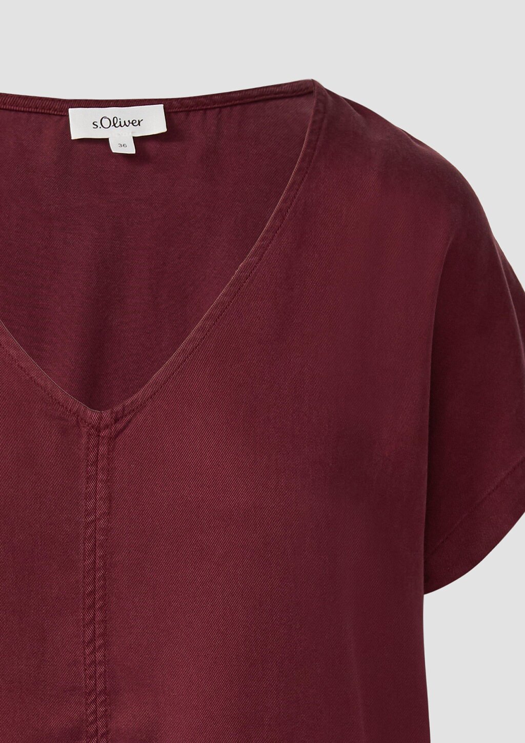 Ärmellose Bluse aus Lyocell mit Tunnelzug am Saum