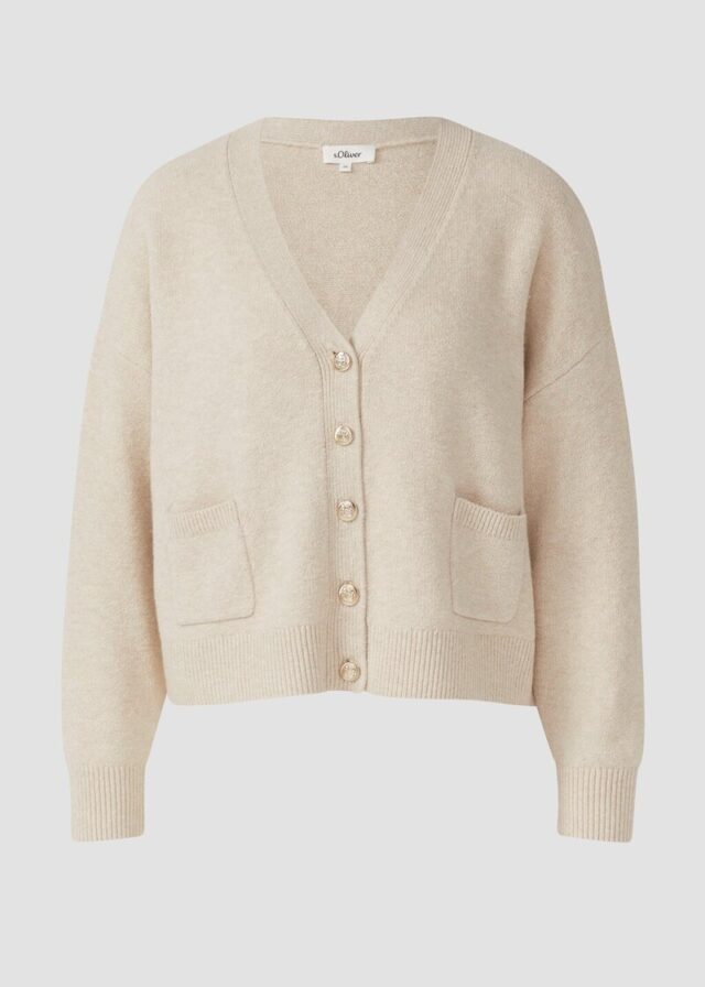 Oversized Strickjacke mit dekorativen Knöpfen