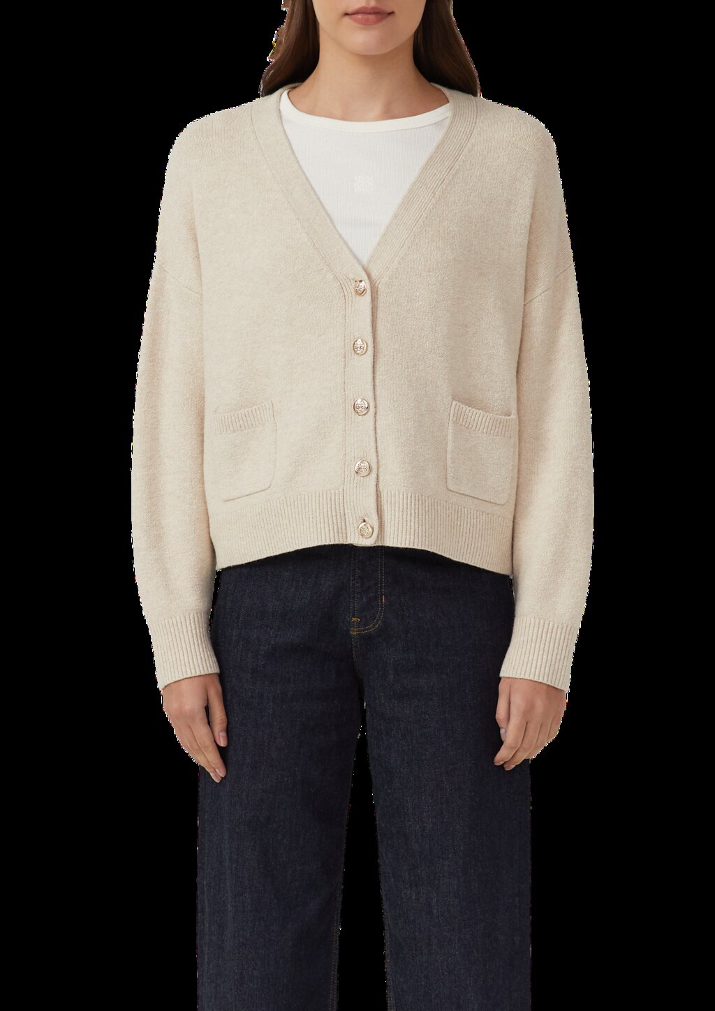 Oversized Strickjacke mit dekorativen Knöpfen