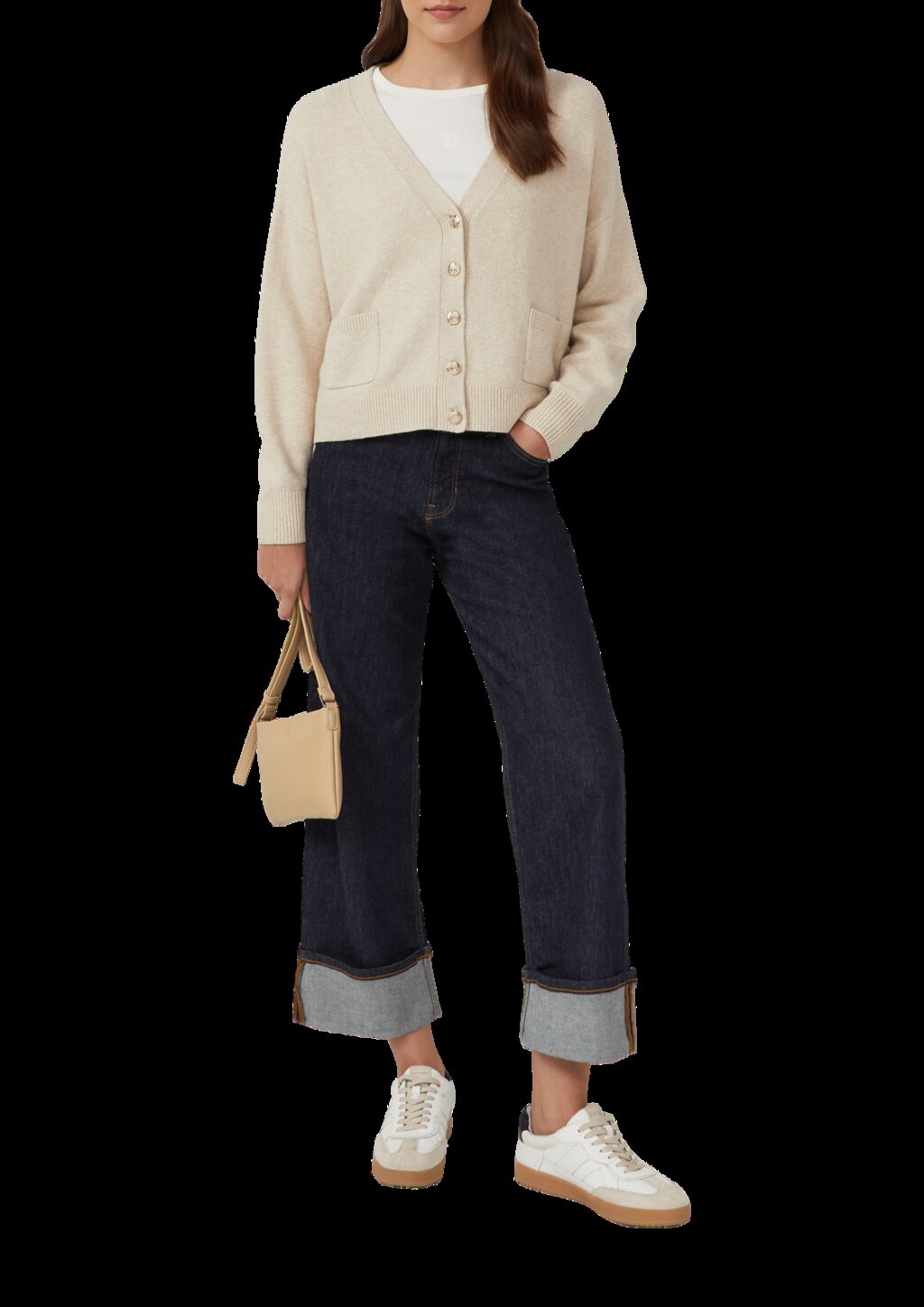 Oversized Strickjacke mit dekorativen Knöpfen