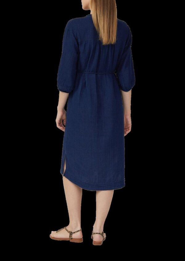 Indigo dyed Midikleid mit Eingrifftaschen