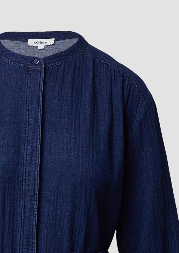 Indigo dyed Midikleid mit Eingrifftaschen