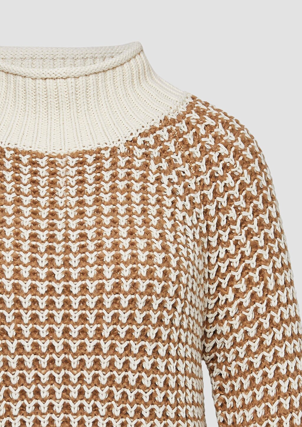 Gemusterter Strickpullover mit Stehkragen im Relaxed Fit