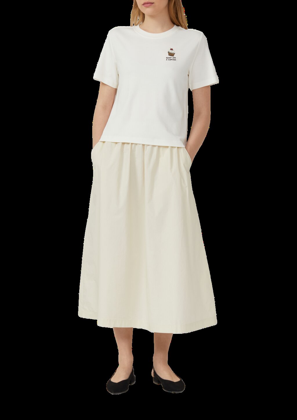 Ausgestellter Rock aus Popeline im Relaxed Fit