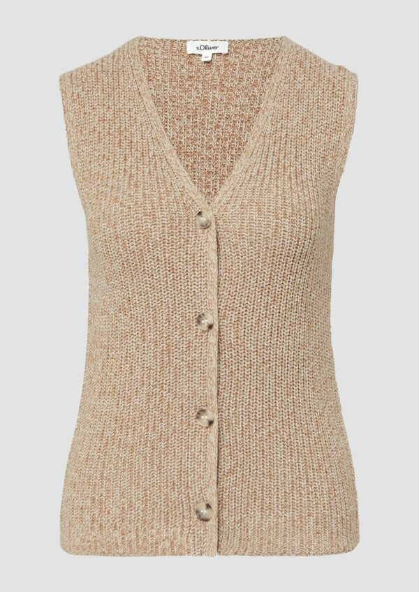Strickweste im Slim Fit mit Knopfleiste