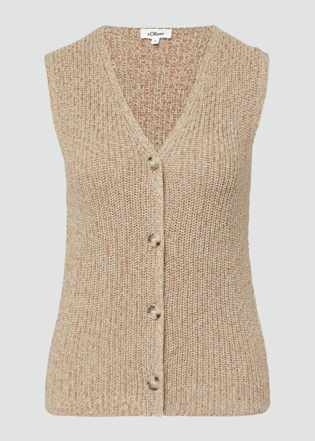 Strickweste im Slim Fit mit Knopfleiste