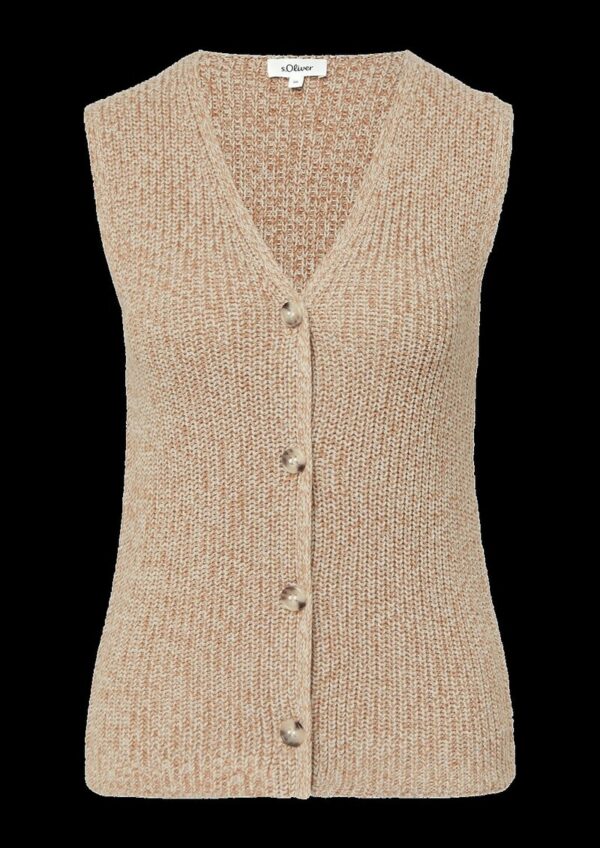 Strickweste im Slim Fit mit Knopfleiste