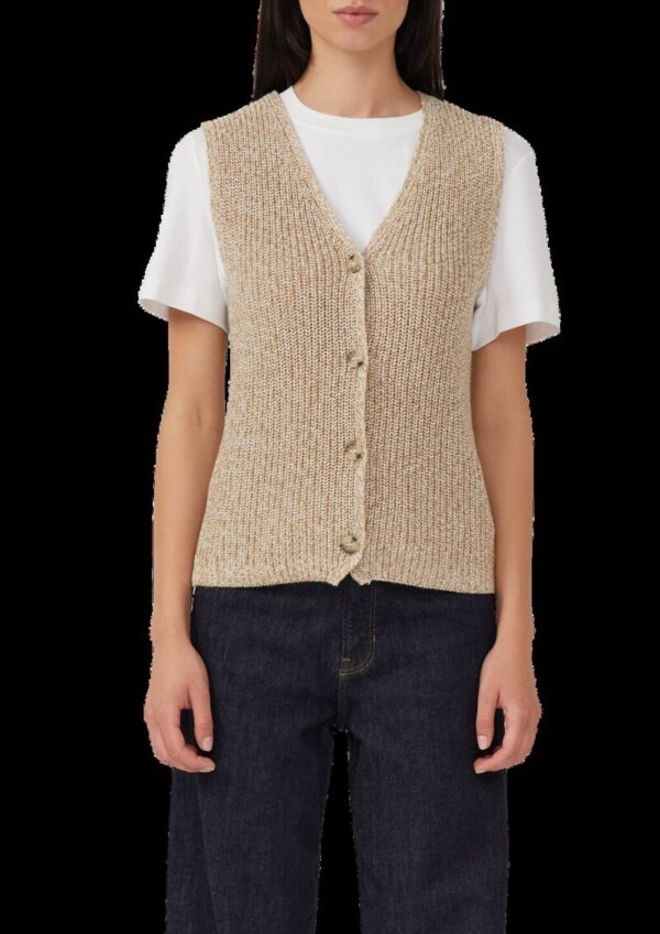 Strickweste im Slim Fit mit Knopfleiste