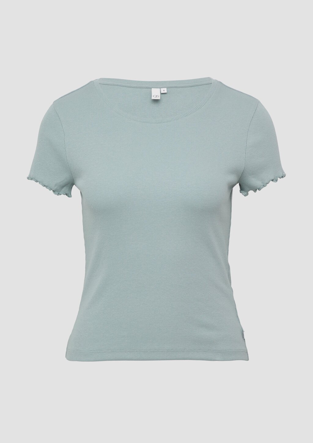 Verkürztes Rippshirt mit Rundhalsausschnitt