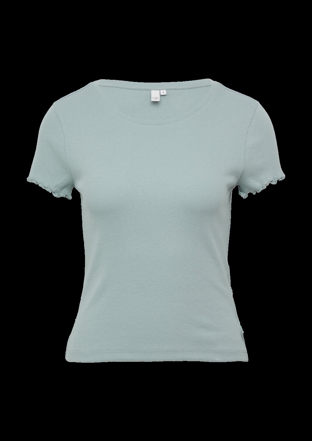 Verkürztes Rippshirt mit Rundhalsausschnitt