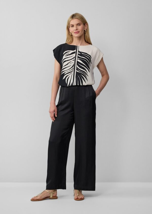 Ärmelloses Blusenshirt mit Kontrastmotiv