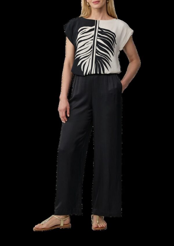 Ärmelloses Blusenshirt mit Kontrastmotiv