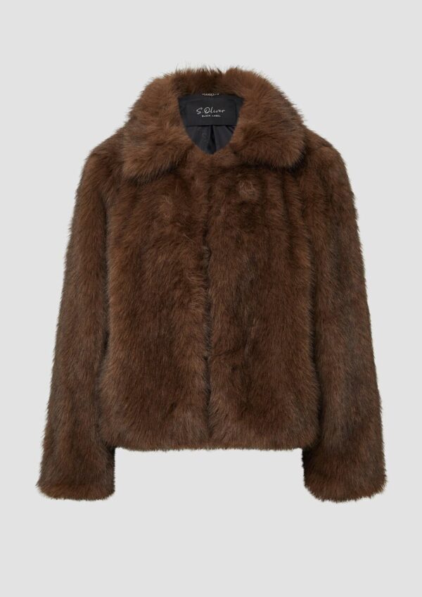 Gefütterte Jacke aus Webpelz