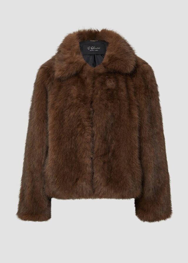 Gefütterte Jacke aus Webpelz