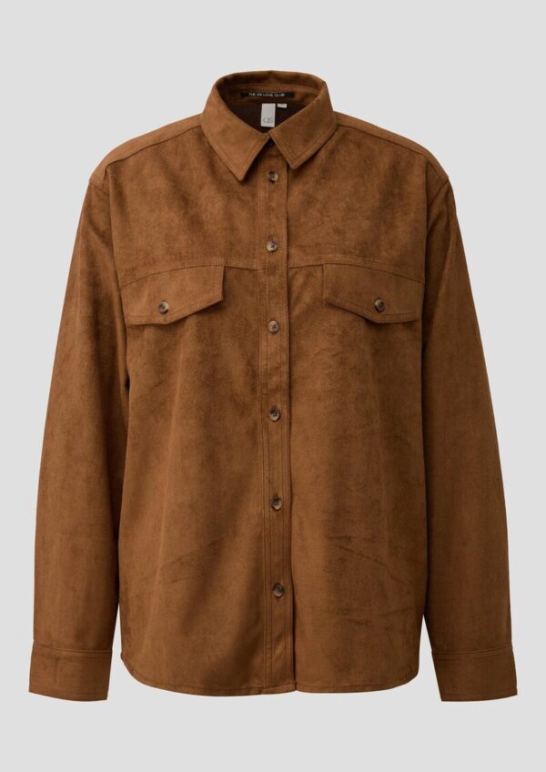 Hemdbluse in Wildlederoptik